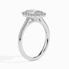 Jewelove™ Rings E VVS / Women's Band only 70-Pointer Emerald Cut Solitaire Halo Diamond Shank Platinum Ring JL PT 19035-B