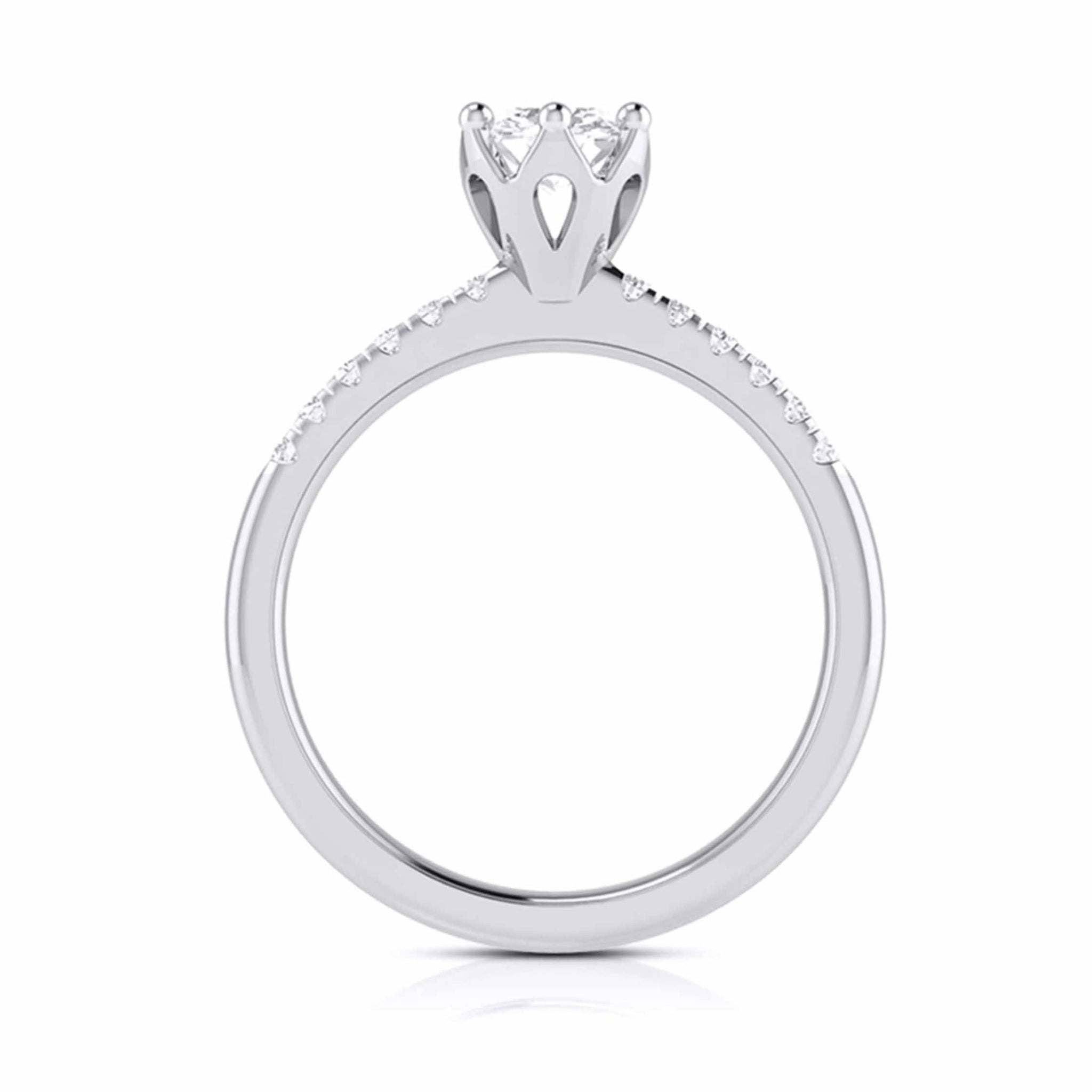 Jewelove™ Rings J VS / Women's Band only 70-Pointer Flowery Platinum Solitaire Engagement Ring with Diamond Shank JL PT G 105-B