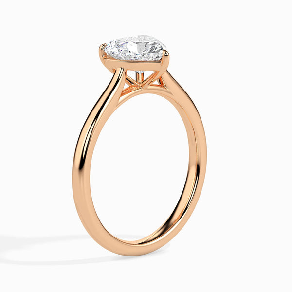 Jewelove™ Rings Women's Band only / VS I 70-Pointer Heart Cut Solitaire Diamond 18K Rose Gold Ring JL AU 1173R-B