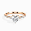 Jewelove™ Rings Women's Band only / VS I 70-Pointer Heart Cut Solitaire Diamond Shank 18K Rose Gold Ring JL AU 19018R-B