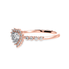 Jewelove™ Rings Women's Band only / VS I 70-Pointer Heart Cut Solitaire Halo Diamond Shank 18K Rose Gold Ring JL AU 1173R-B