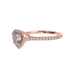 Jewelove™ Rings Women's Band only / VS I 70-Pointer Heart Cut Solitaire Halo Diamond Shank 18K Rose Gold Ring JL AU 1289R-B
