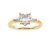 Jewelove™ Rings Women's Band only / VS I 70-Pointer Heart Cut Solitaire with Diamond Baguette 18K Yellow Gold Ring JL AU 1225Y-B
