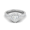Jewelove™ Rings I VS / Women's Band only 70-Pointer Heart Solitaire Halo Diamond Shank Platinum Ring JL PT RH HS 139-B