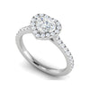 Jewelove™ Rings I VS / Women's Band only 70-Pointer Heart Solitaire Halo Diamond Shank Platinum Ring JL PT RH HS 139-B