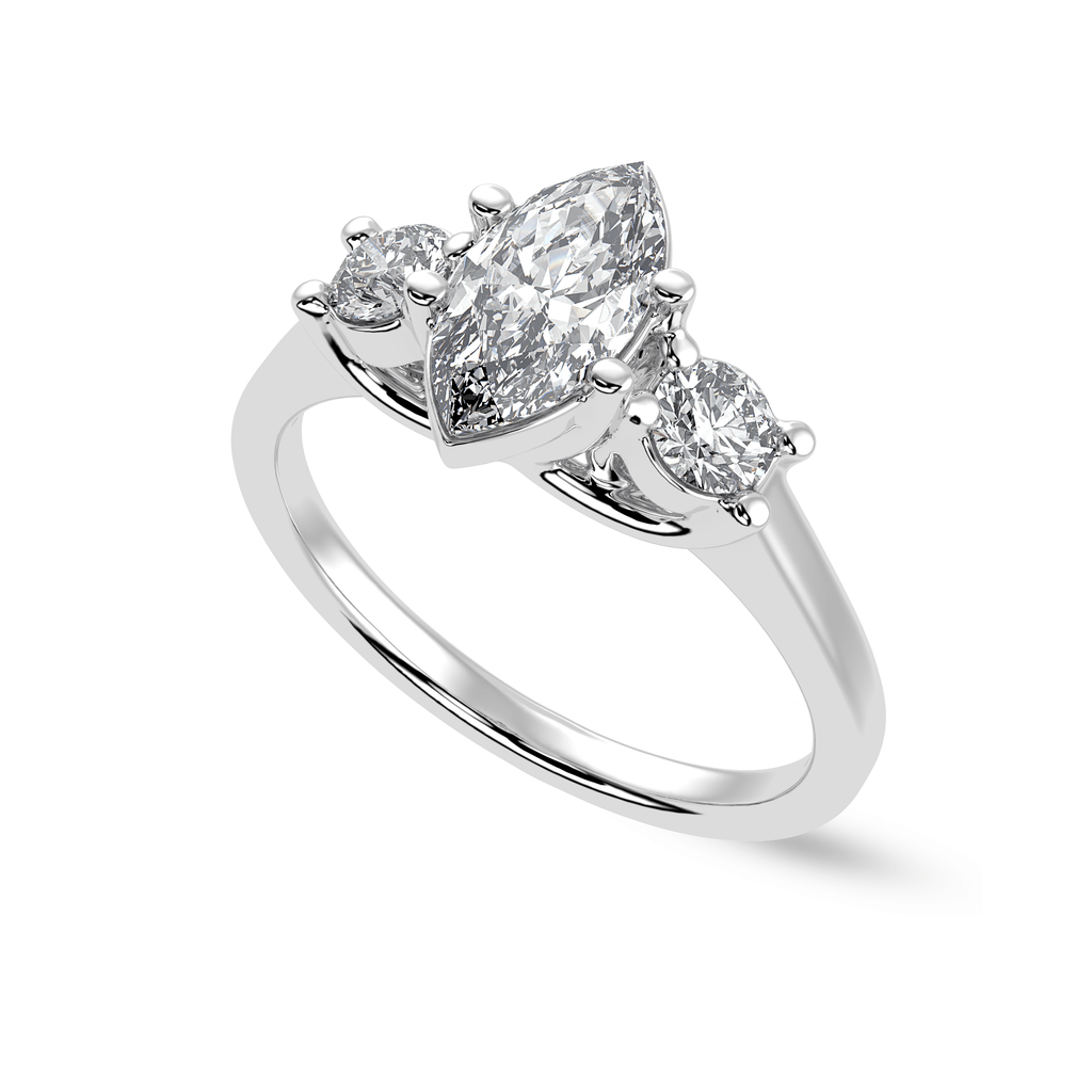 Jewelove™ Rings I VS / Women's Band only 70-Pointer Marquise Cut Solitaire Diamond Accents Platinum Ring JL PT 1236-B