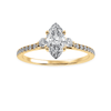 Jewelove™ Rings Women's Band only / VS I 70-Pointer Marquise Cut Solitaire Diamond Accents Shank 18K Yellow Gold Ring JL AU 1246Y-B