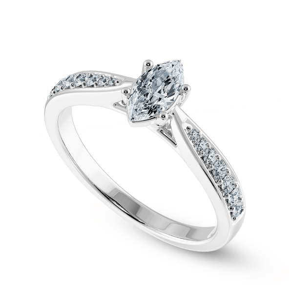Jewelove™ Rings I VS / Women's Band only 70-Pointer Marquise Cut Solitaire Diamond Shank Platinum Ring JL PT 1282-B