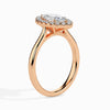 Jewelove™ Rings Women's Band only / VS I 70-Pointer Marquise Cut Solitaire Halo Diamond 18K Rose Gold Ring JL AU 19029R-B