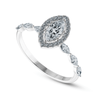 Jewelove™ Rings I VS / Women's Band only 70-Pointer Marquise Cut Solitaire Halo Diamond Accents Platinum Ring JL PT 1274-B