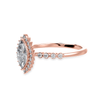 Jewelove™ Rings Women's Band only / VS I 70-Pointer Marquise Cut Solitaire Halo Diamond Shank 18K Rose Gold Ring JL AU 1254R-B