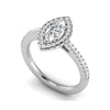 Jewelove™ Rings I VS / Women's Band only 70-Pointer Marquise Cut Solitaire Halo Diamond Shank Platinum Ring JL PT RH MQ 122-B