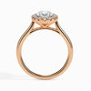 Jewelove™ Rings Women's Band only / VS I 70-Pointer Oval Cut Solitaire Halo Diamond 18K Rose Gold Ring JL AU 19024R-B
