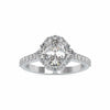 Jewelove™ Rings VS I / Women's Band only 70-Pointer Oval Cut Solitaire Halo Diamond Accents Shank Ring JL PT 0059-B