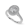 Jewelove™ Rings I VS / Women's Band only 70-Pointer Oval Cut Solitaire Halo Diamond Shank Platinum Ring JL PT 1325-B