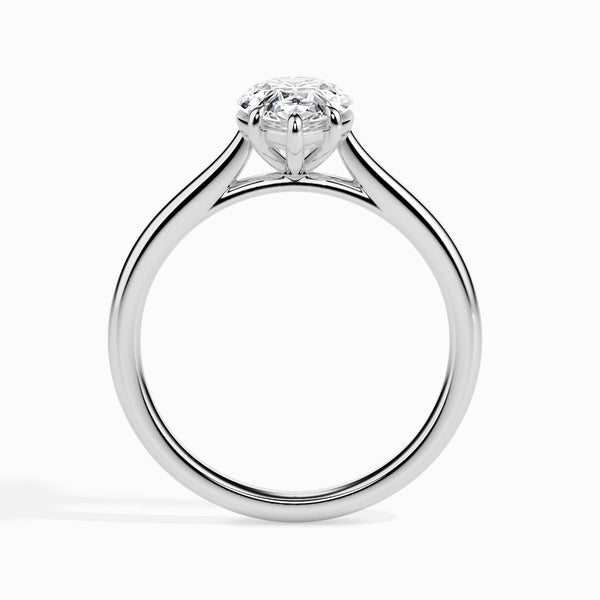 Jewelove™ Rings I VS / Women's Band only 70-Pointer Pear Cut Solitaire Diamond Platinum Ring JL PT 19010-B