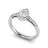 Jewelove™ Rings I VS / Women's Band only 70-Pointer Pear Cut Solitaire Halo Diamond Shank Platinum Ring JL PT SF1749-B