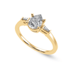 Jewelove™ Rings Women's Band only / VS I 70-Pointer Pear Cut Solitaire with Baguette Diamond Accents 18K Yellow Gold Ring JL AU 1227Y-B