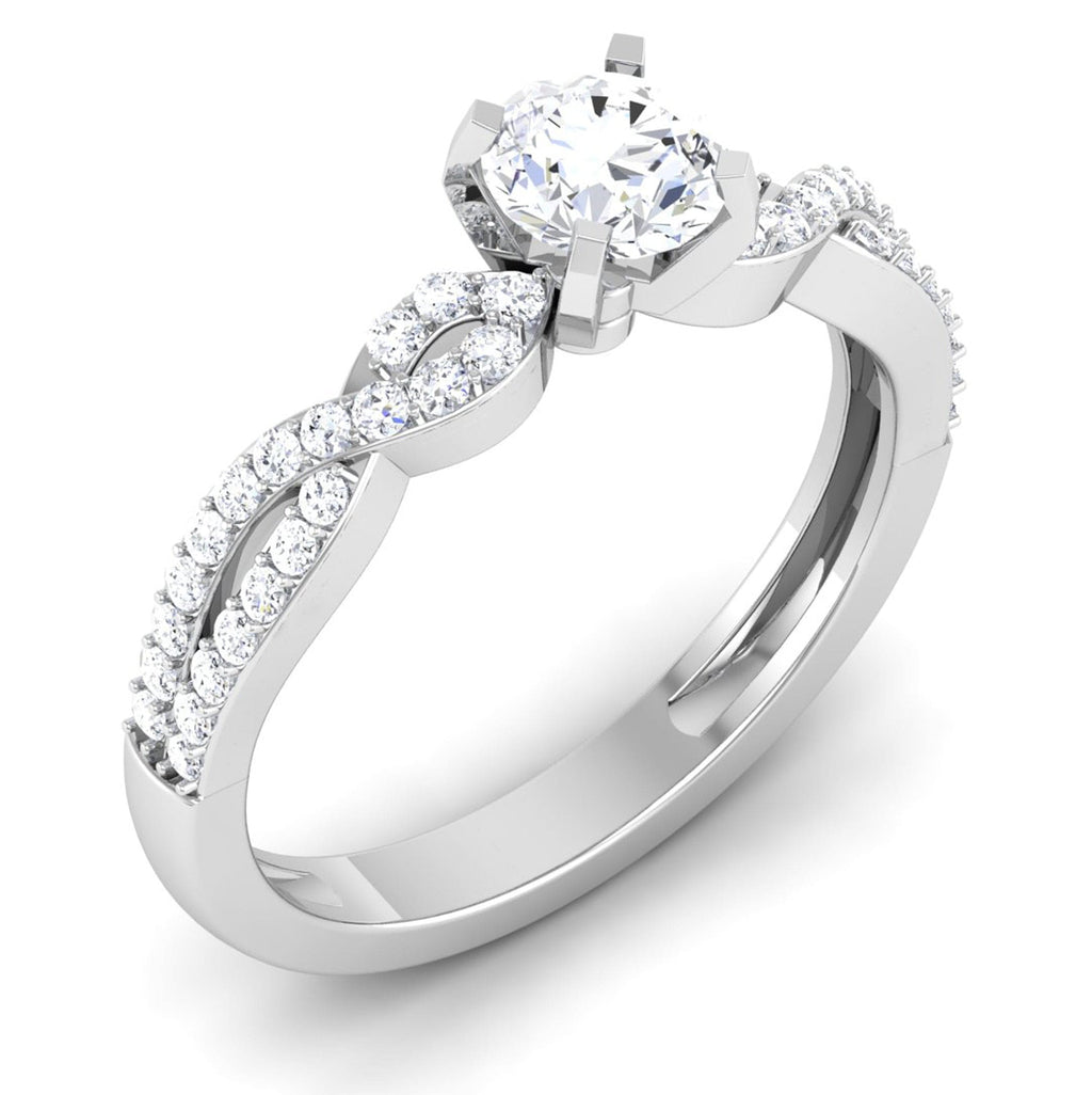 Jewelove™ Rings J VS / Women's Band only 70-Pointer Platinum Double Shank Diamond Solitaire Engagement Ring JL PT 6994-B