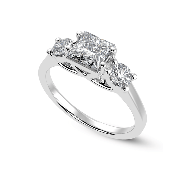 Jewelove™ Rings I VS / Women's Band only 70-Pointer Princess Cut Solitaire Diamond Accents Platinum Ring JL PT 1230-B