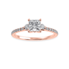 Jewelove™ Rings Women's Band only / VS I 70-Pointer Princess Cut Solitaire Diamond Accents Shank 18K Rose Gold Ring JL AU 1240R-B