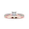 Jewelove™ Rings Women's Band only / VS I 70-Pointer Princess Cut Solitaire Diamond Shank 18K Rose Gold Ring JL AU 1285R-B