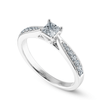 Jewelove™ Rings I VS / Women's Band only 70-Pointer Princess Cut Solitaire Diamond Shank Platinum Ring JL PT 1285-B
