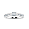 Jewelove™ Rings I VS / Women's Band only 70-Pointer Princess Cut Solitaire Diamond Shank Platinum Ring JL PT 1285-B