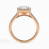 Jewelove™ Rings Women's Band only / VS I 70-Pointer Princess Cut Solitaire Halo Diamond Shank 18K Rose Gold Ring JL AU 19032R-B