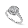 Jewelove™ Rings I VS / Women's Band only 70-Pointer Princess Cut Solitaire Halo Diamond Shank Platinum Ring JL PT 1331-B