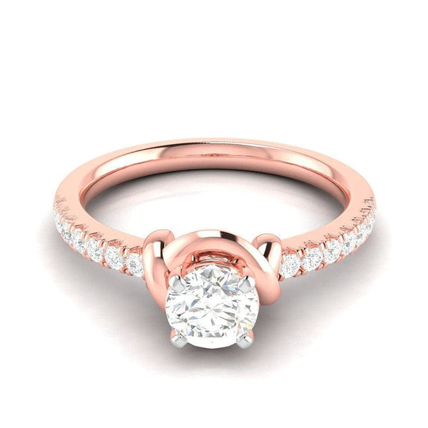 Jewelove™ Rings Women's Band only / VS J 70-Pointer Solitaire 18K Rose Gold Ring JL AU G 113R-B