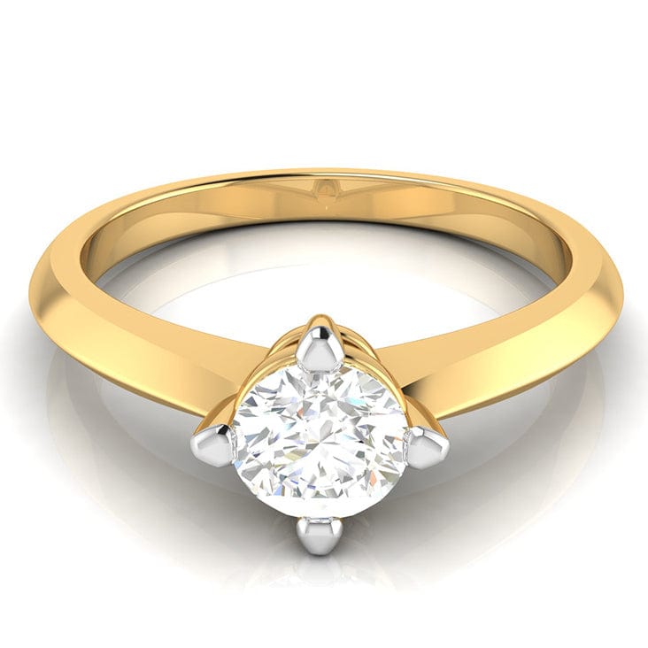 0.50cts. Solitaire Baguette Diamond Accents 18K Yellow Gold Ring JL AU