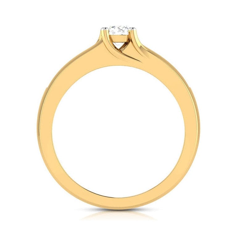 Jewelove™ Rings Women's Band only / VS J 70-Pointer Solitaire 18K Yellow Gold Ring with Diamond Accents JL AU G 119Y-B