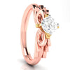 Jewelove™ Rings Women's Band only / VS J 70-Pointer Solitaire Bow Designer 18K Rose Gold Ring with Yellow Gold Prong JL AU G 108R-B