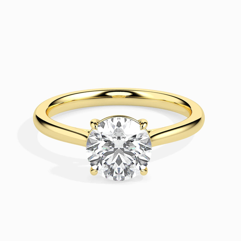 Jewelove™ Rings Women's Band only / VS J 70-Pointer Solitaire Diamond 18K Yellow Gold Ring JL AU 19001Y-B