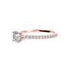 Jewelove™ Rings Women's Band only / VS J 70-Pointer Solitaire Diamond Accents Shank 18K Rose Gold Ring JL AU 1238R-B