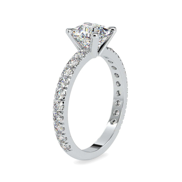 Jewelove™ Rings VS J / Women's Band only 70-Pointer Solitaire Diamond Shank Platinum Ring JL PT 0154-B