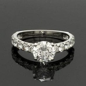 Jewelove™ Rings VS J / Women's Band only 70-Pointer Solitaire Diamond Shank Platinum Ring JL PT 1350-A