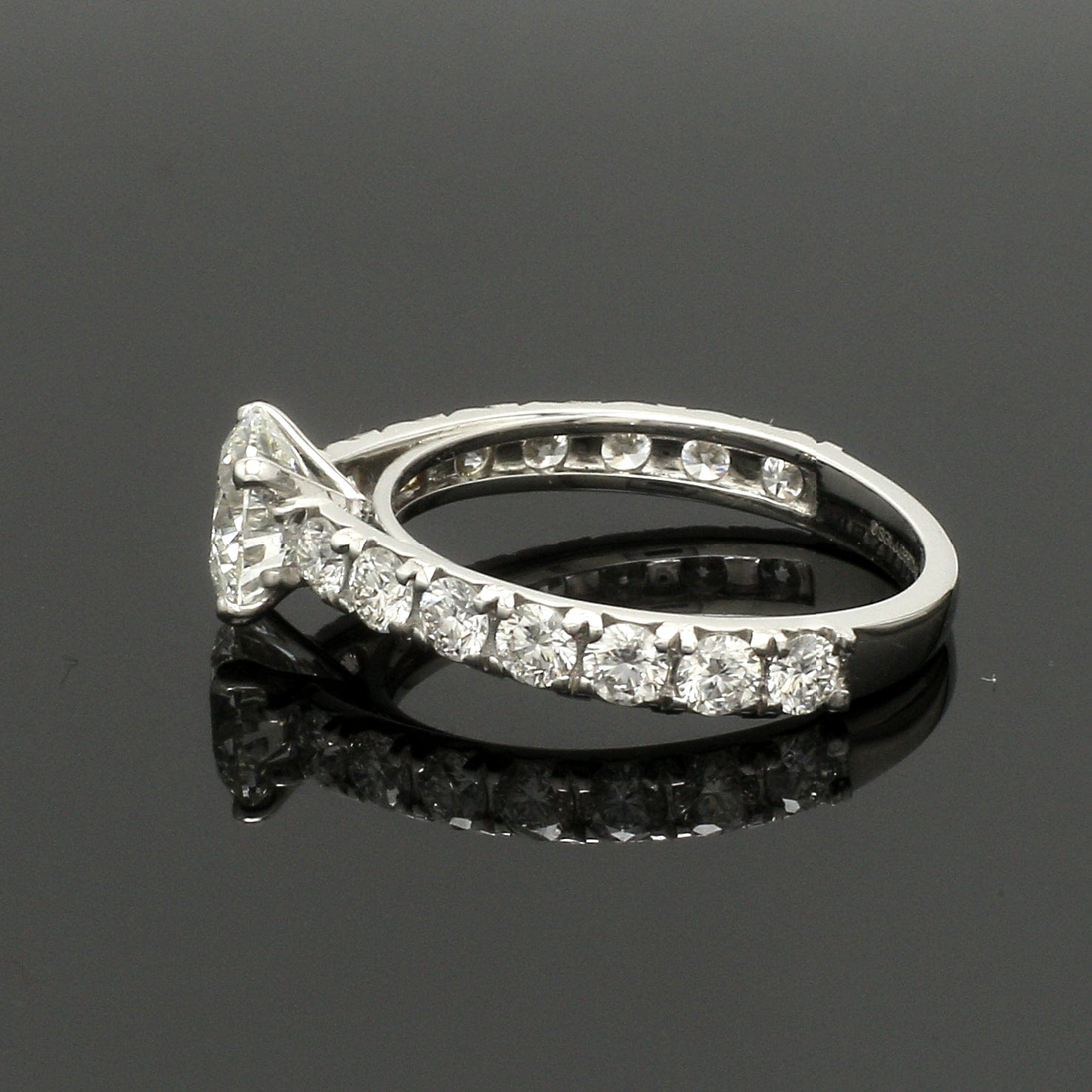 Jewelove™ Rings VS J / Women's Band only 70-Pointer Solitaire Diamond Shank Platinum Ring JL PT 1350-A