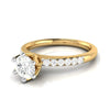Jewelove™ Rings Women's Band only / VS J 70-Pointer Solitaire Diamond Shank Yellow Gold Ring JL AU G 105Y-B