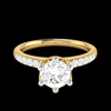 Jewelove™ Rings Women's Band only / VS J 70-Pointer Solitaire Diamond Shank Yellow Gold Ring JL AU G 105Y-B