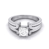 Jewelove™ Rings J VS / Women's Band only 70-Pointer Solitaire Engagement Ring for Women with 2-Row Diamonds Shank JL PT G 116-B