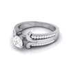 Jewelove™ Rings J VS / Women's Band only 70-Pointer Solitaire Engagement Ring for Women with 2-Row Diamonds Shank JL PT G 116-B