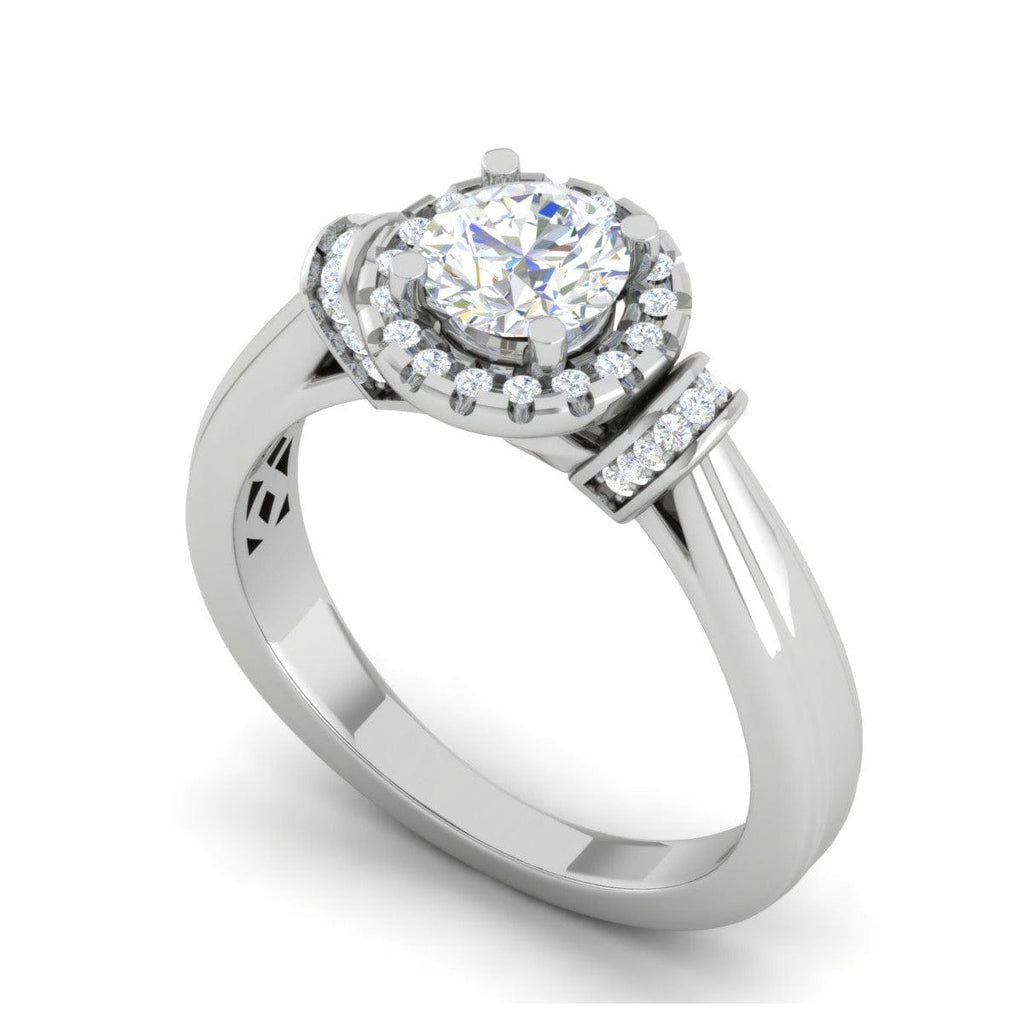 Jewelove™ Rings J VS / Women's Band only 70-Pointer Solitaire Halo Diamond Platinum Engagement Ring JL PT WB5996E-B