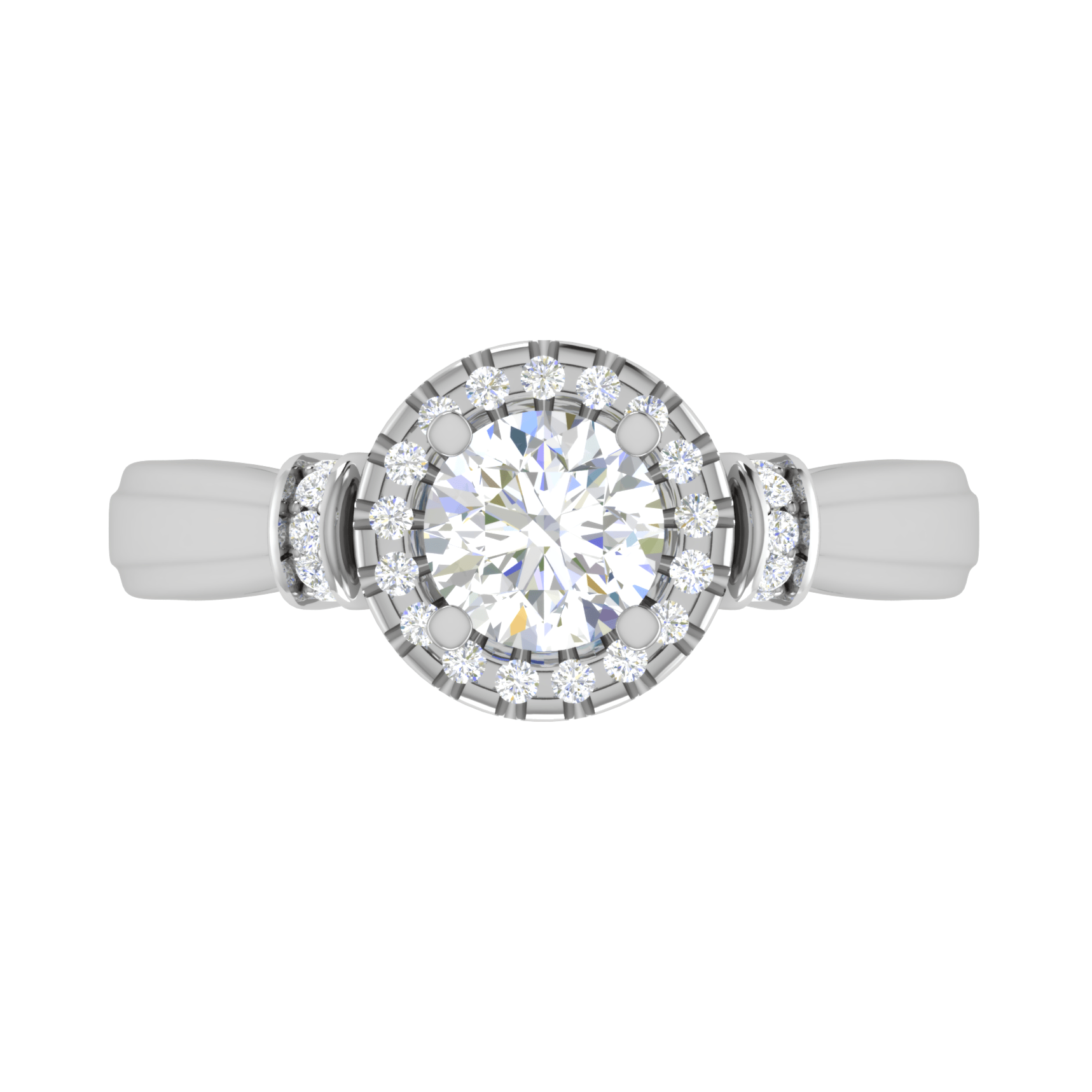 Jewelove™ Rings J VS / Women's Band only 70-Pointer Solitaire Halo Diamond Platinum Engagement Ring JL PT WB5996E-B