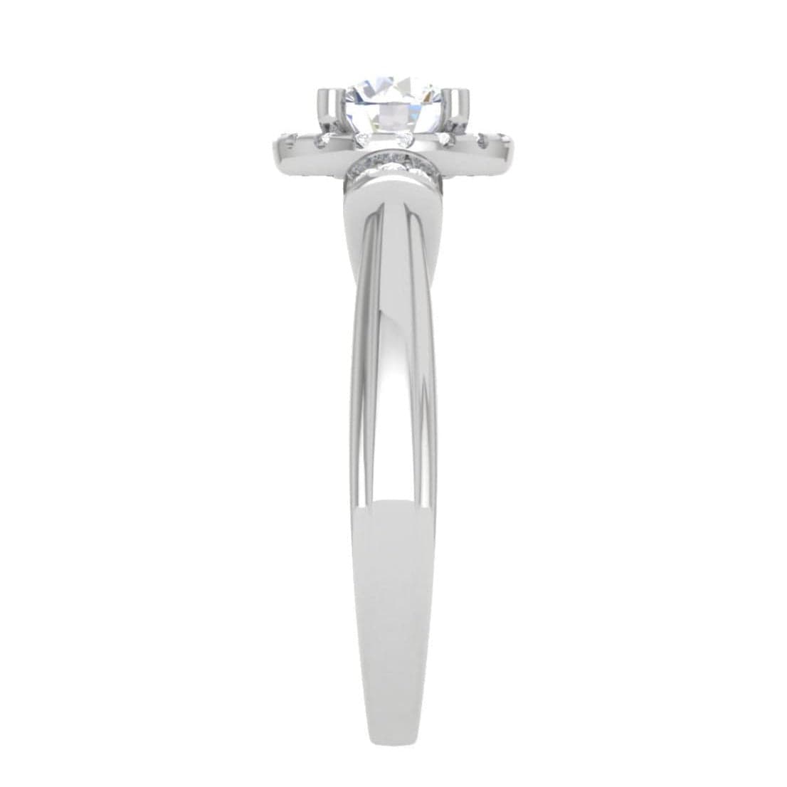 Jewelove™ Rings J VS / Women's Band only 70-Pointer Solitaire Halo Diamond Platinum Engagement Ring JL PT WB5996E-B