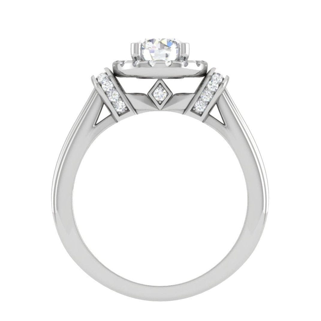 Jewelove™ Rings J VS / Women's Band only 70-Pointer Solitaire Halo Diamond Platinum Engagement Ring JL PT WB5996E-B