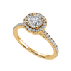 Jewelove™ Rings Women's Band only / VS J 70-Pointer Solitaire Halo Diamond Shank 18K Yellow Gold Ring JL AU 1294Y-B