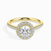 Jewelove™ Rings Women's Band only / VS J 70-Pointer Solitaire Halo Diamond Shank 18K Yellow Gold Ring JL AU 19031Y-B