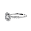 Jewelove™ Rings J VS / Women's Band only 70-Pointer Solitaire Halo Diamond Shank Platinum Ring JL PT 1247-B